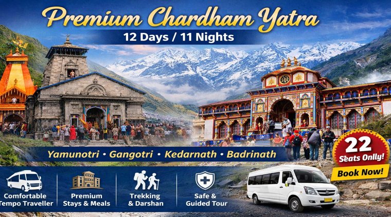 Premium Chardham Yatra Package from Delhi (12 Days / 11 Nights)